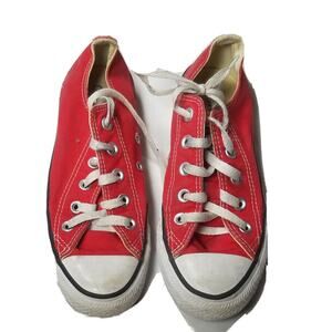 Converse All Star Canvas Sneakers Women Size 6 Red Chuck Taylor Low Top Red‎